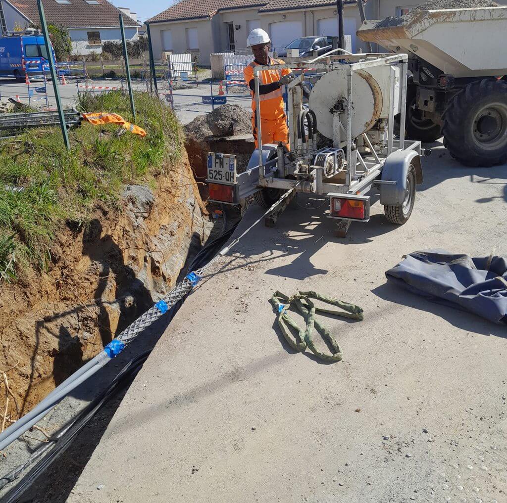 Travaux de réseaux secs avec la société TRAPELEC basée à Sainte Luce sur Loire (44)